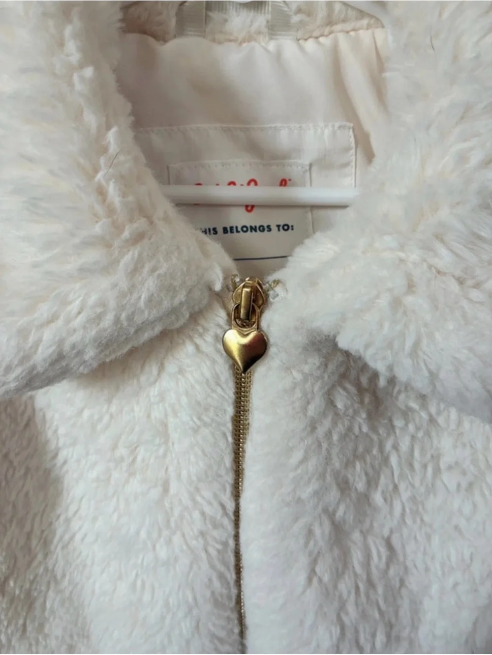 Cozy Faux-Shearling Kids Jacket in Cream